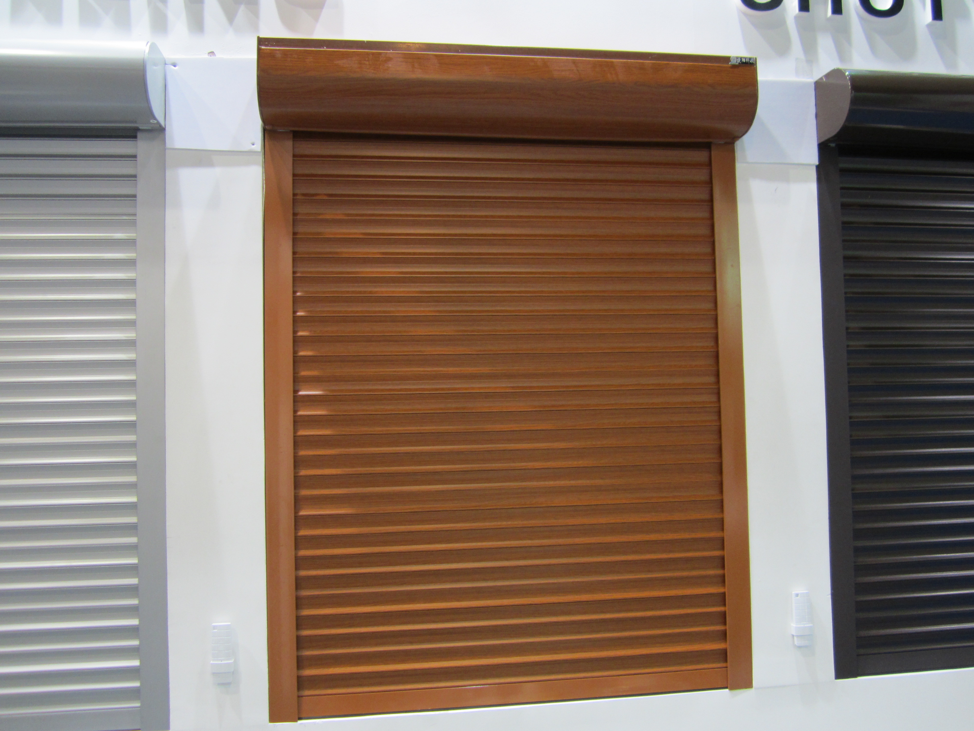 brown aluminum roller shutter with PU foam