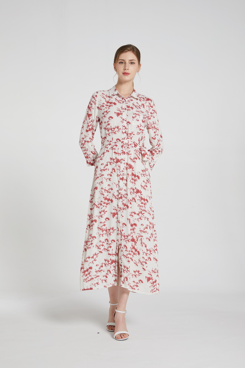 Ladies Viscose Pfd Dress