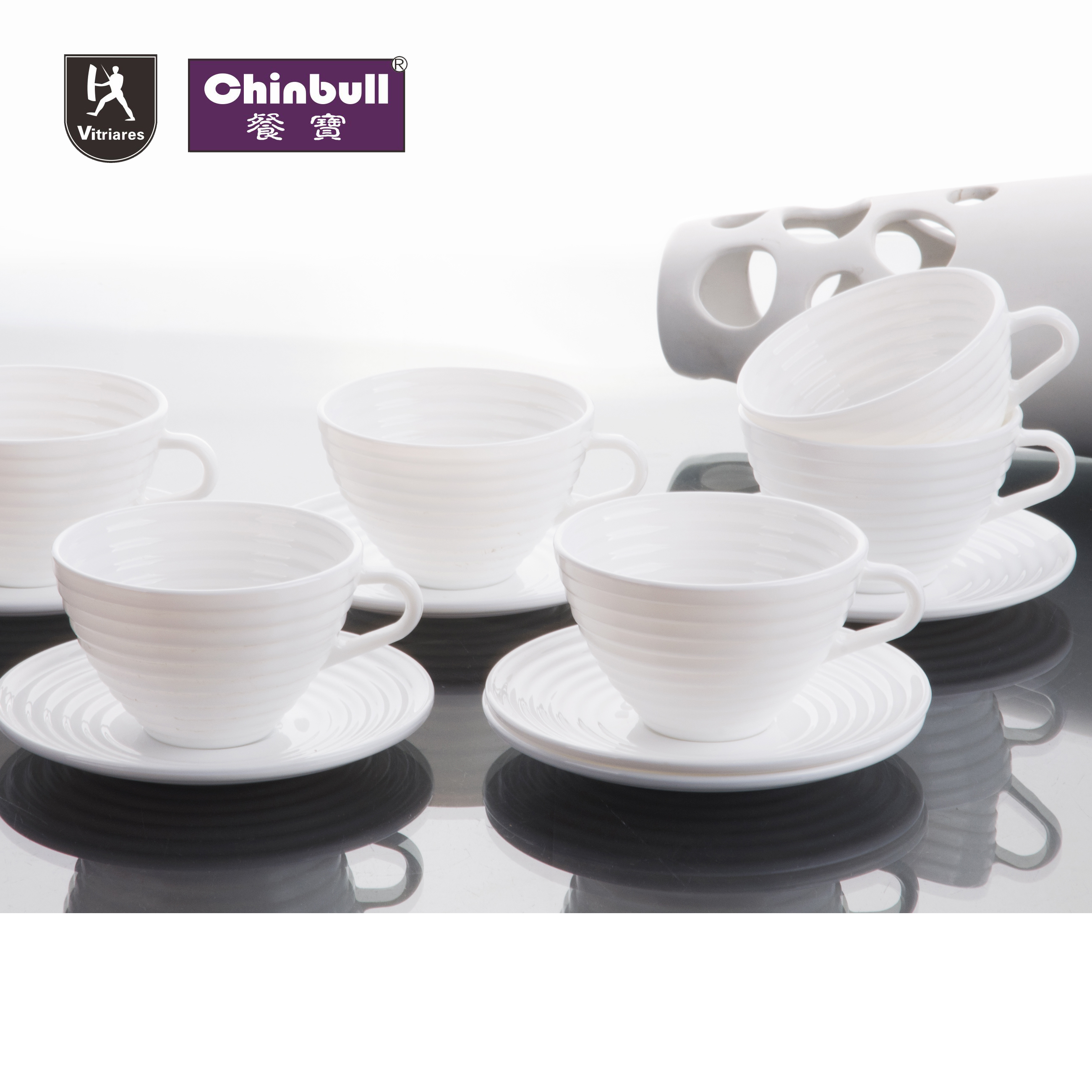 12pcs coffee cup and saucer set (opal glassware)
