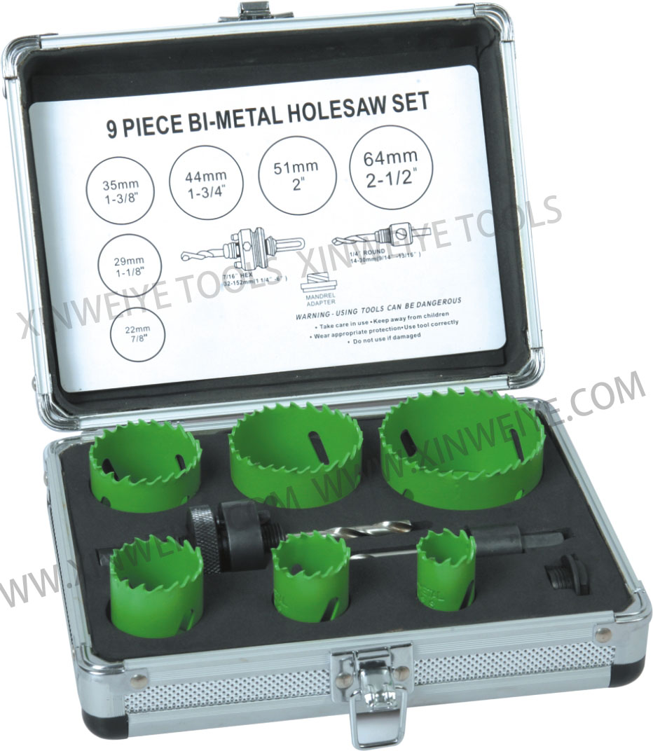 9pc Bi-Metal Hole Saw Set