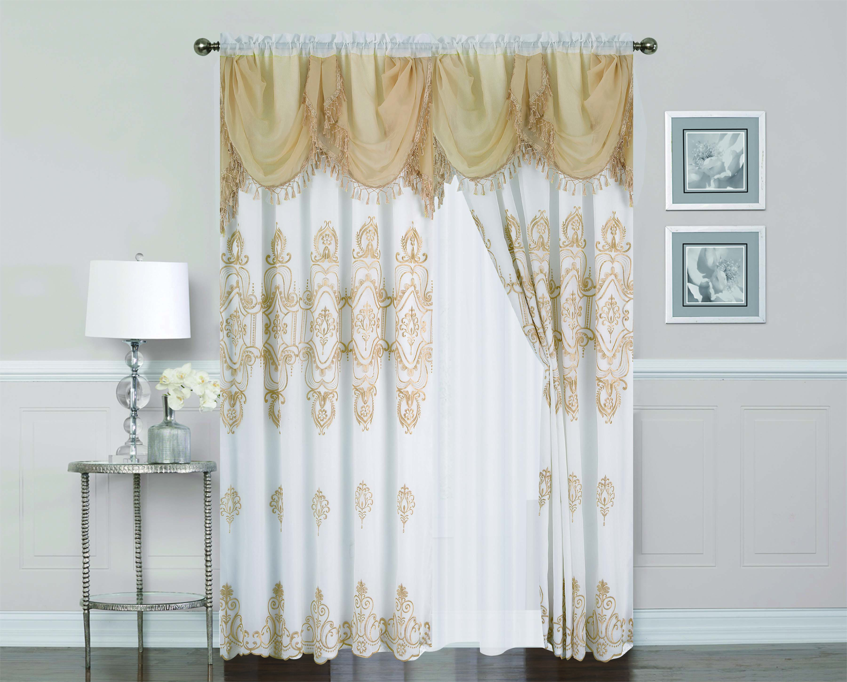 double-layer embroidery curtain
