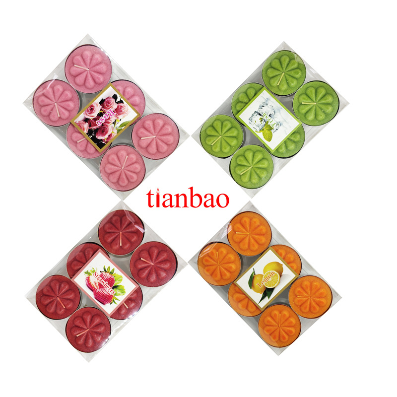 Tea wax festive atmosphere pressed printed art candles accept custom green health