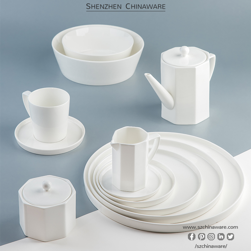Porcelain New Bone China Tableware Diamond Design P00-3 Tableware SZChinaware Custom Print Ceramic Plate