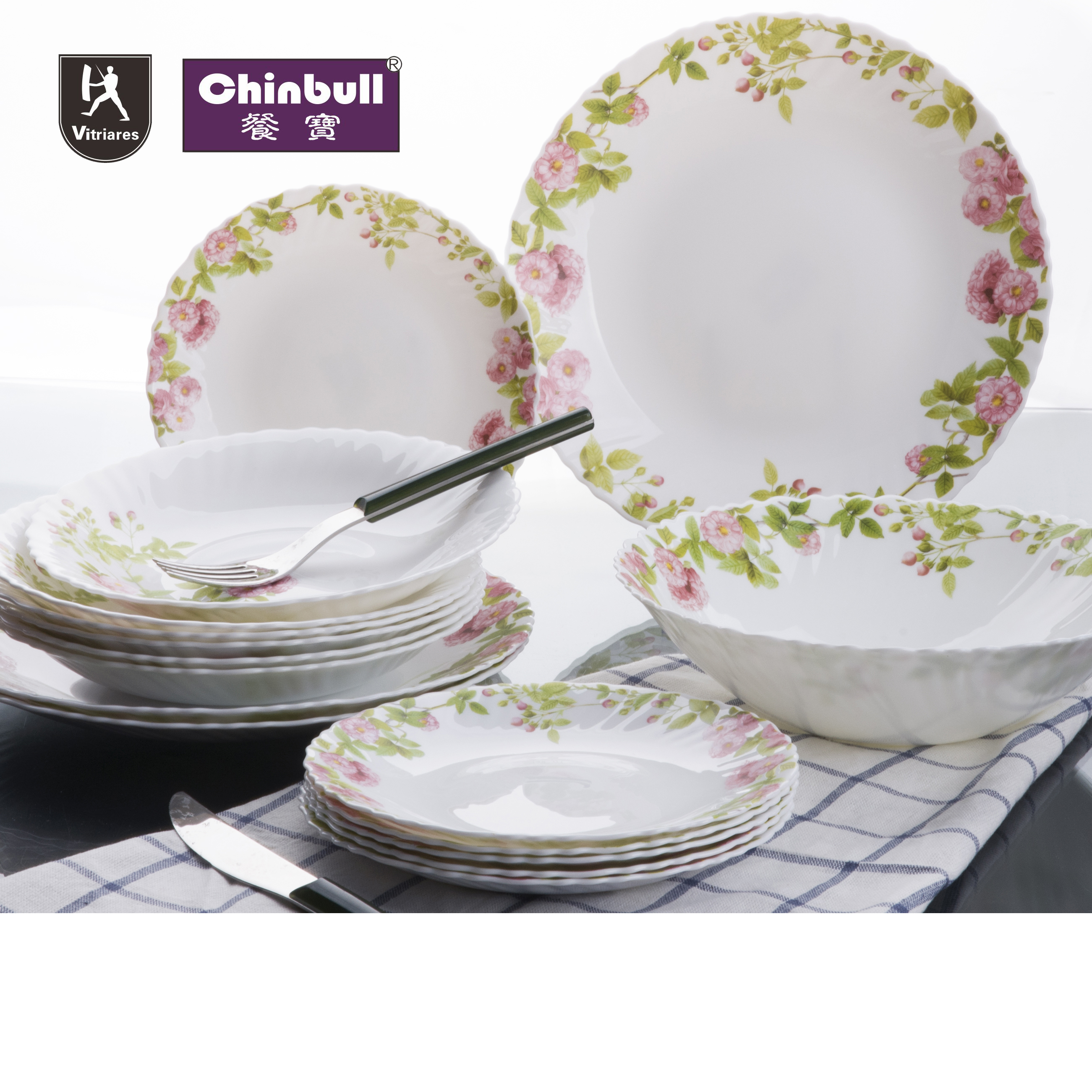 19pcs dinner set (opal glassware）