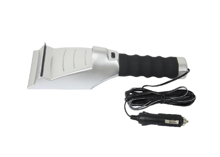 Heated ice scraper