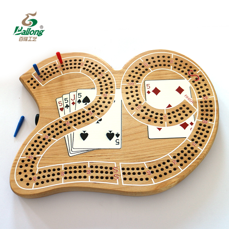 wooden cribbage board game