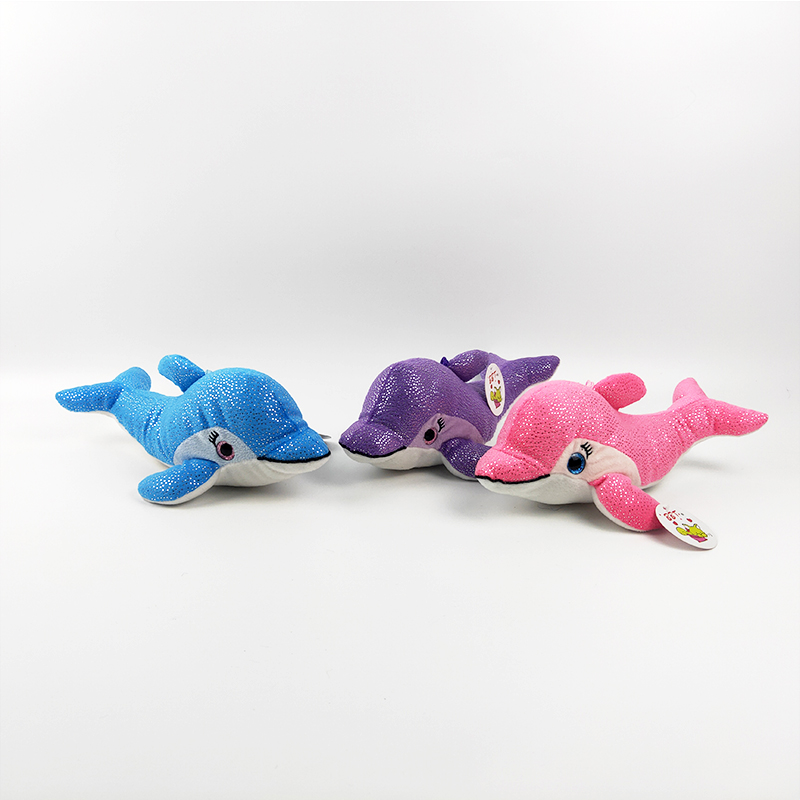 Plush sea animal toy soft stuffed shinny dolphin