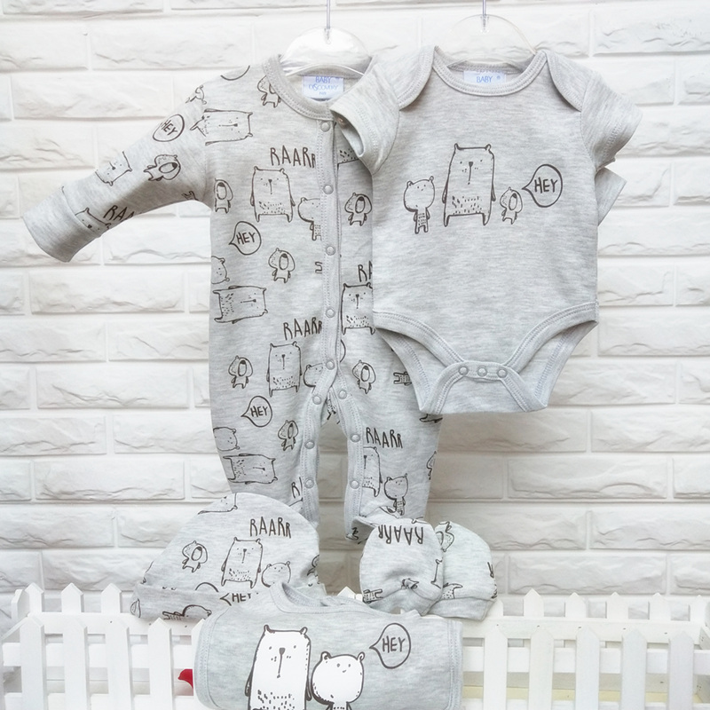 0-9M 100%cotton baby clothes sets 5pcs baby clothing set new born baby clothes sets