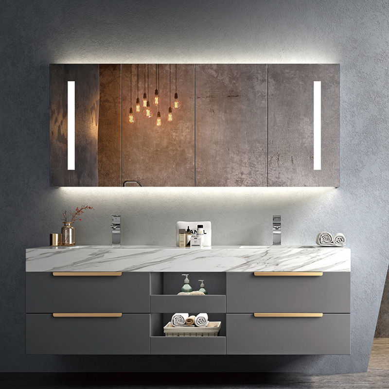 Modern,Bathroom Cabinet, Bathroom Vanity, PVC, Painting,LED mirror cabinet