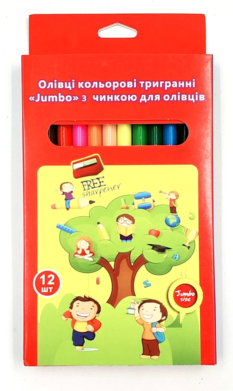 12Colors Hexagonal Jumbo color pencil