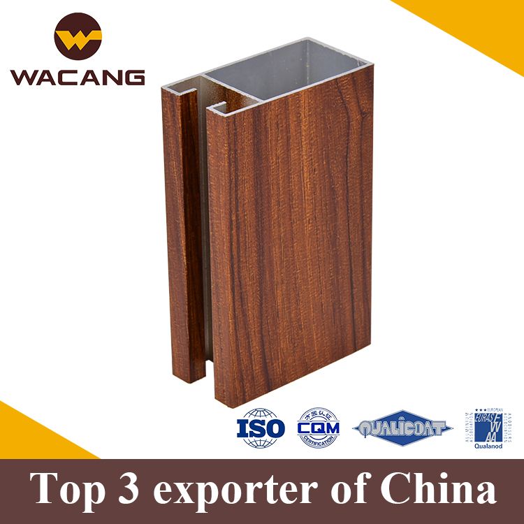 Woodlook finish aluminium profile
