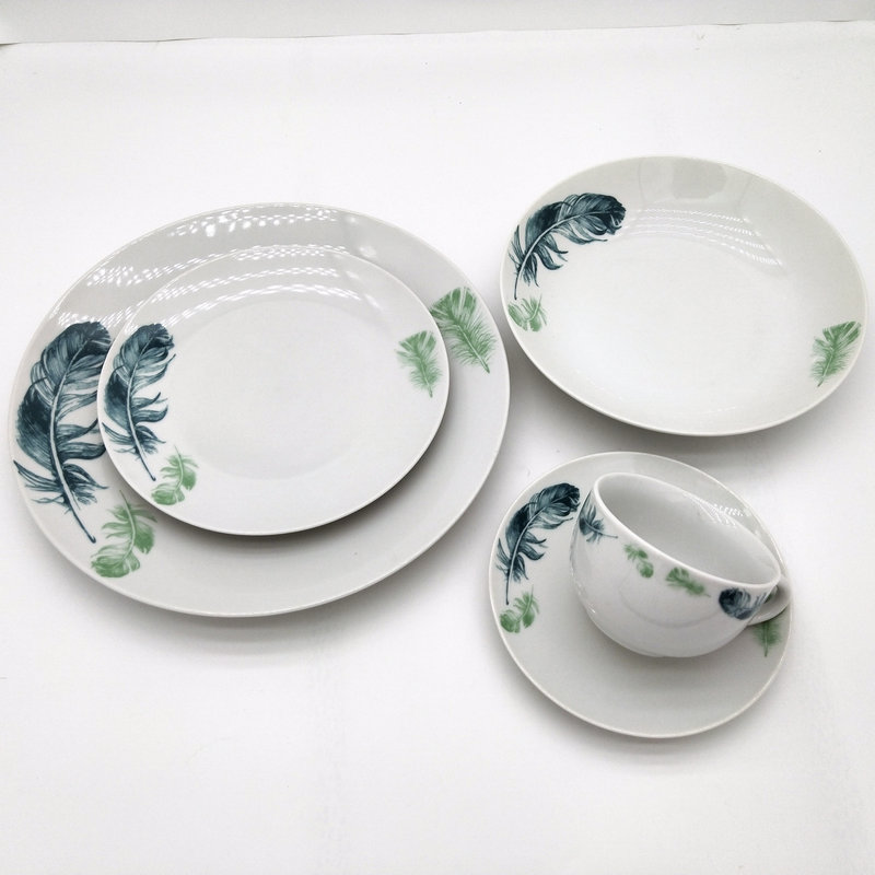 Coupe shape 20pcs porcelain dinnerware set