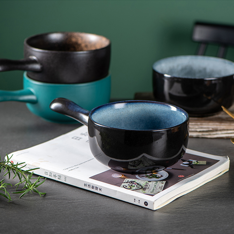 Durable porcelain bowl with color glazed
