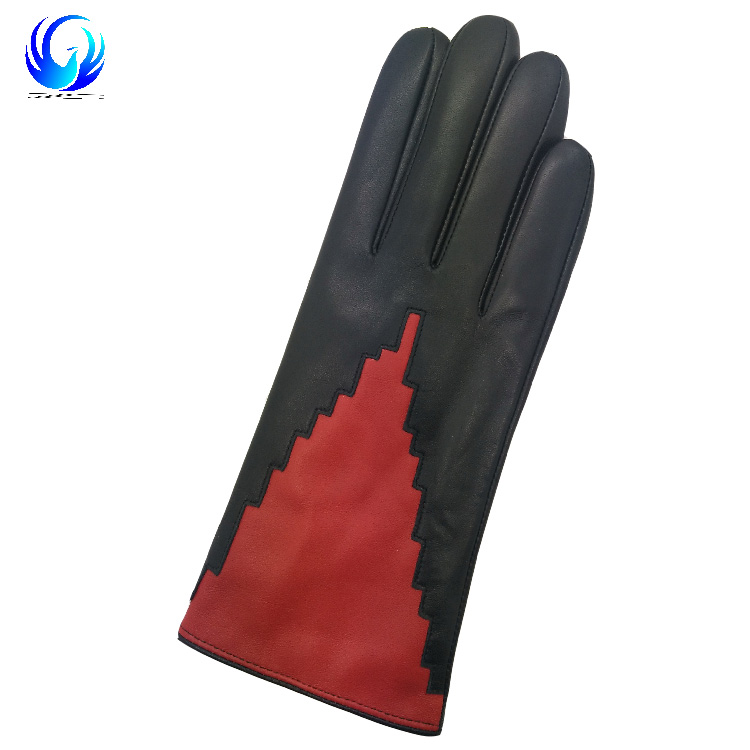 Winter fashion ladies leather gloves