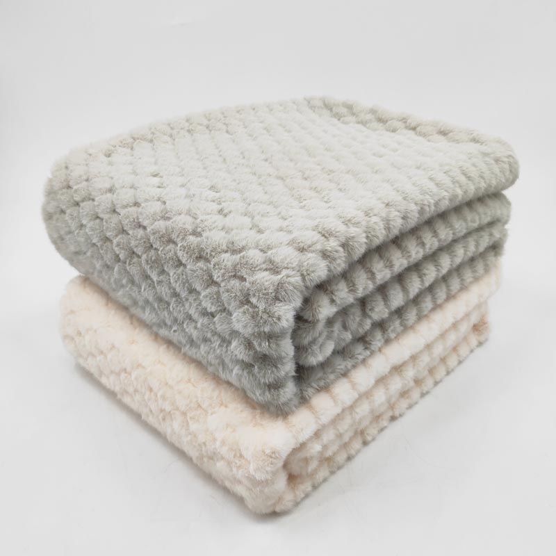 Jacquard Rabbit Faux Fur Throw