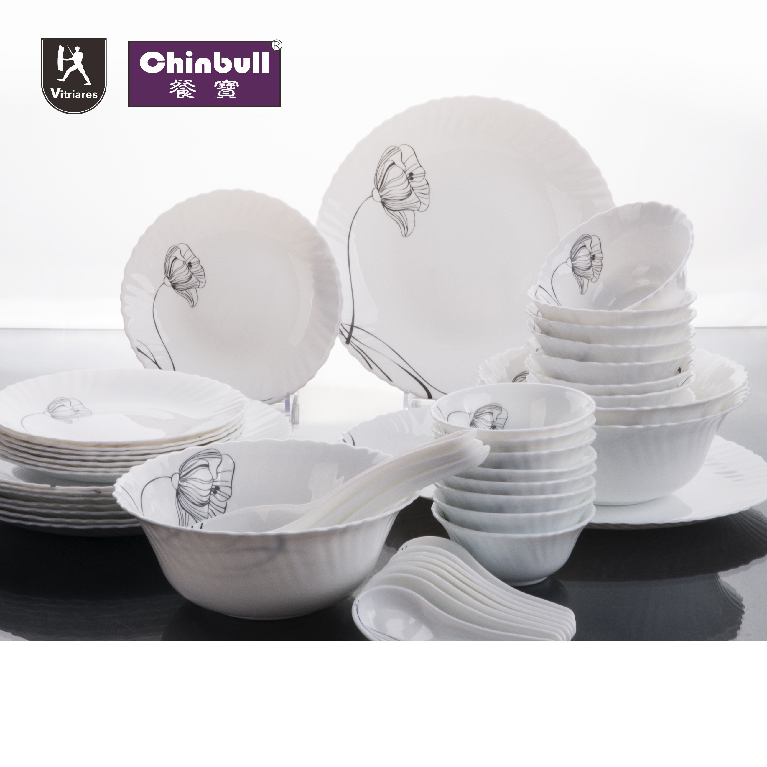 47pcs dinner set (opal glassware）