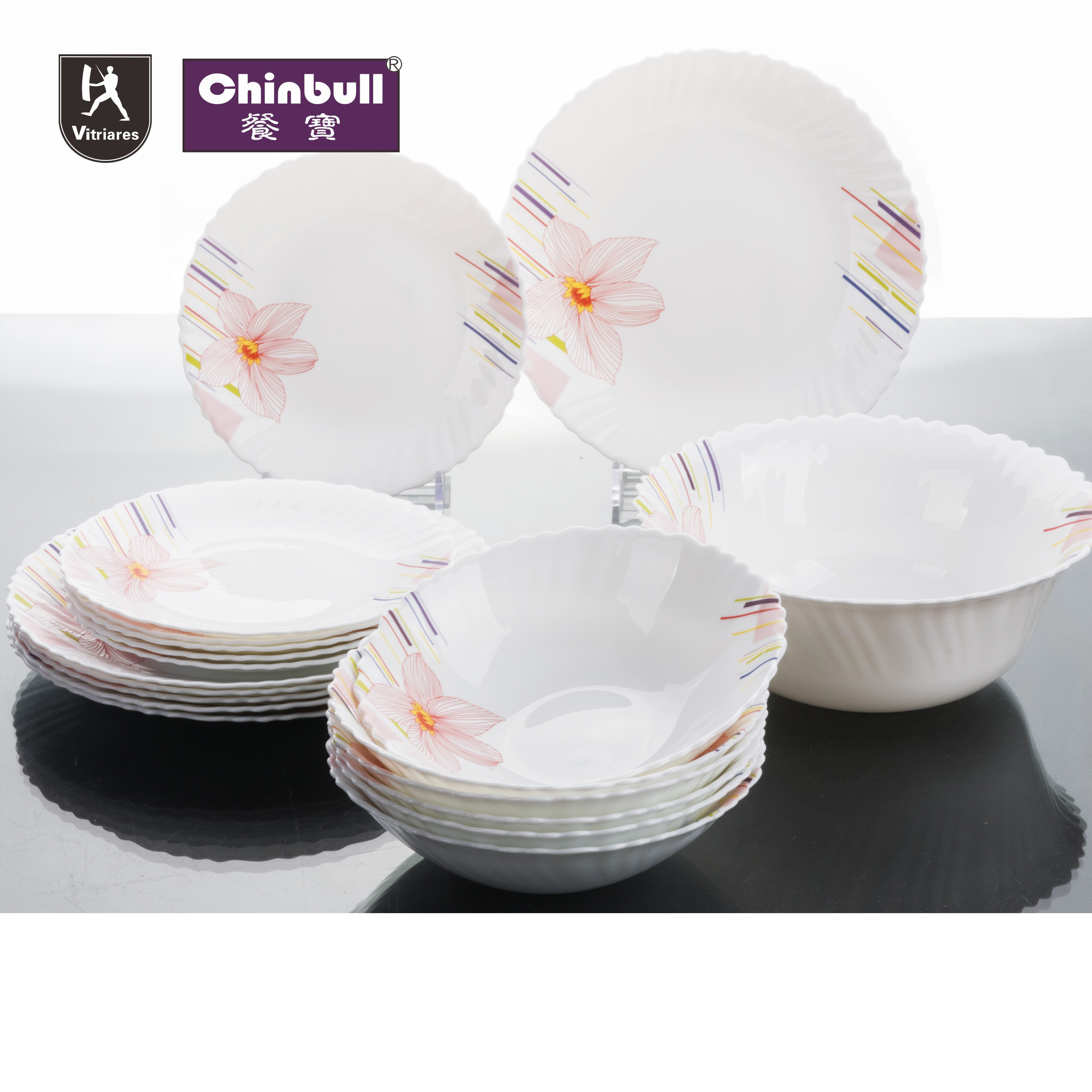 19pcs dinner set (opal glassware）