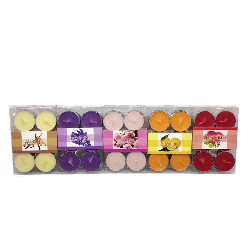 Tea wax festive colored candles private custom scented candles for home decoration
