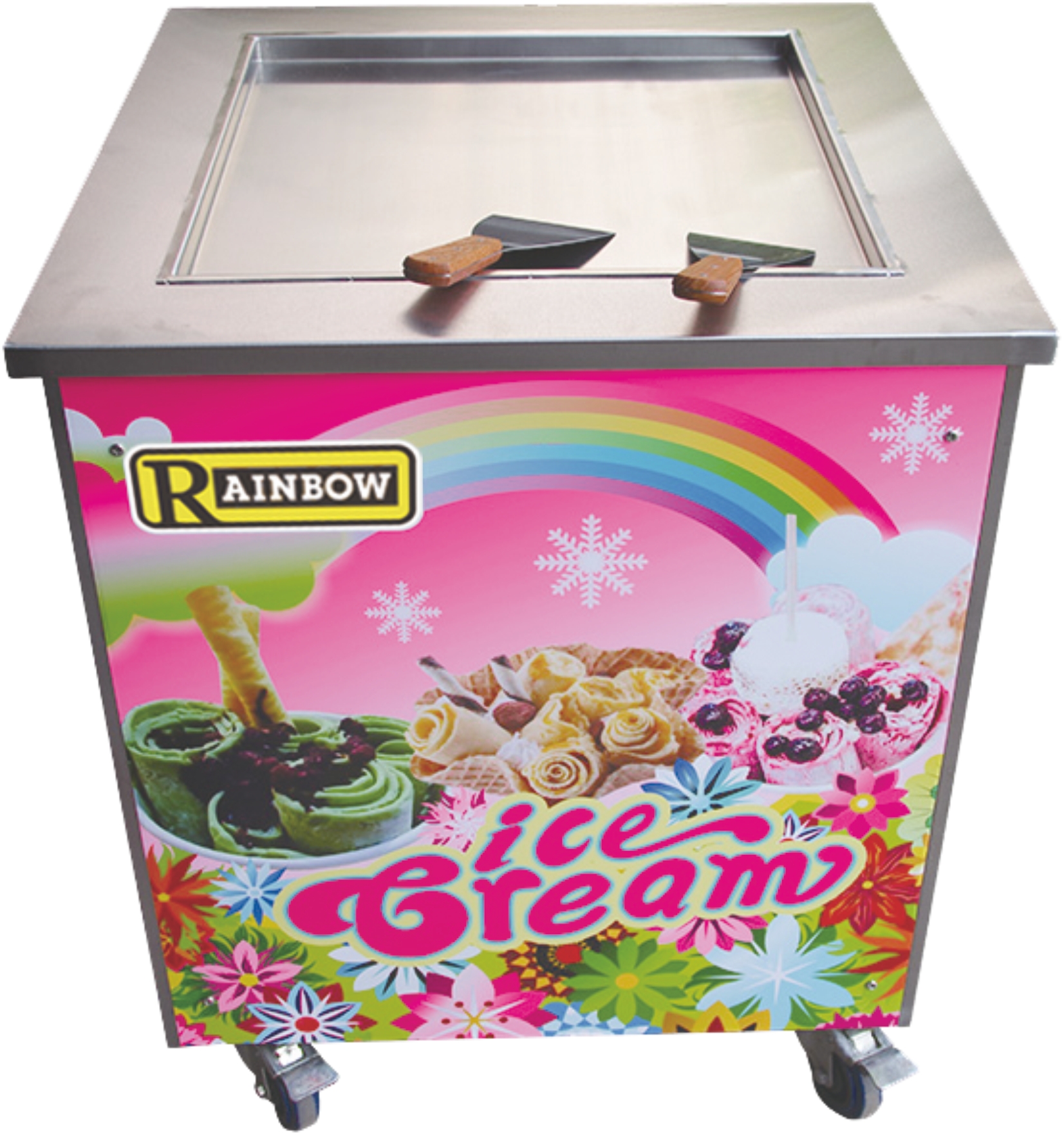 fried roll ice cream machine pan freezer