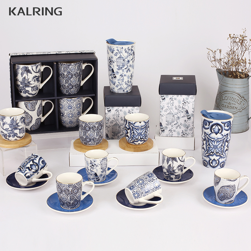 Ceramic tableware new bone china mug porcelain mug gift mug cup with saucer for wholesale