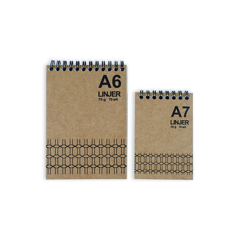 Craft card cover top spiral notebook with perforated line