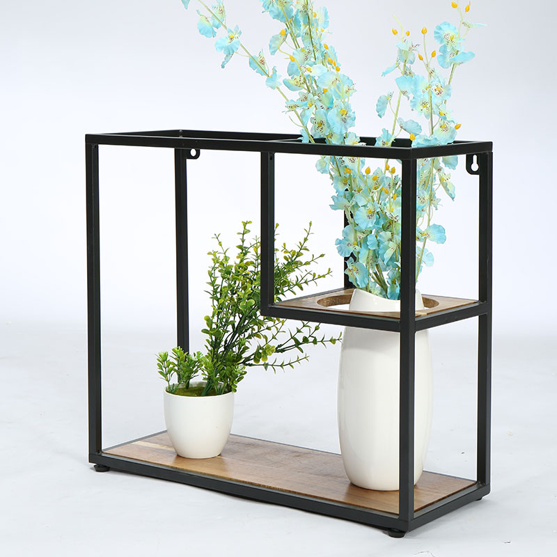 Steel and acacia shelf