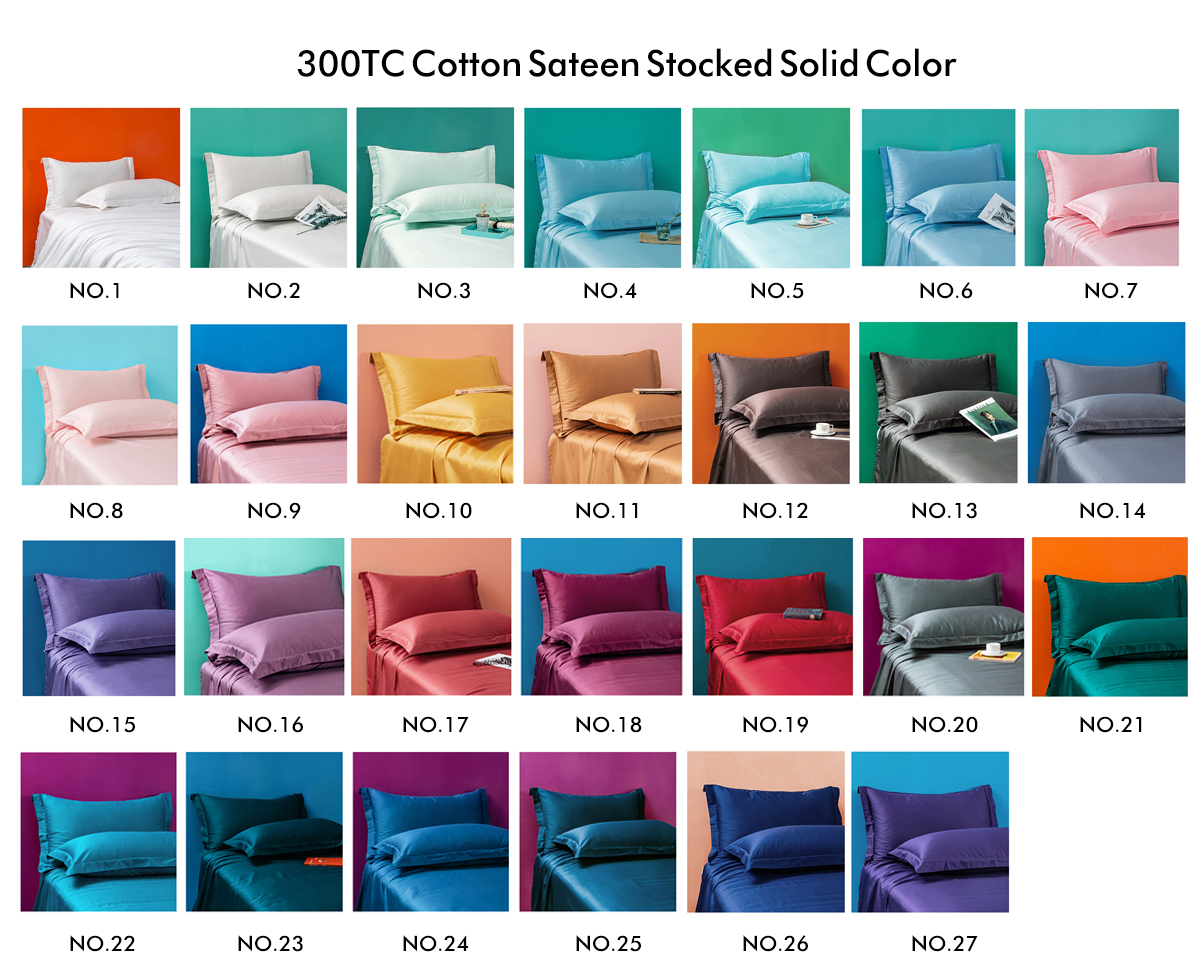 (Solid Color)100%Cotton Sateen Bedding Set,Duvet Cover Sets,Sheet Set,Flat Sheet,Fitted Sheet,Pillowcase,Comforter Set,Sham,Quilt Cover Set
