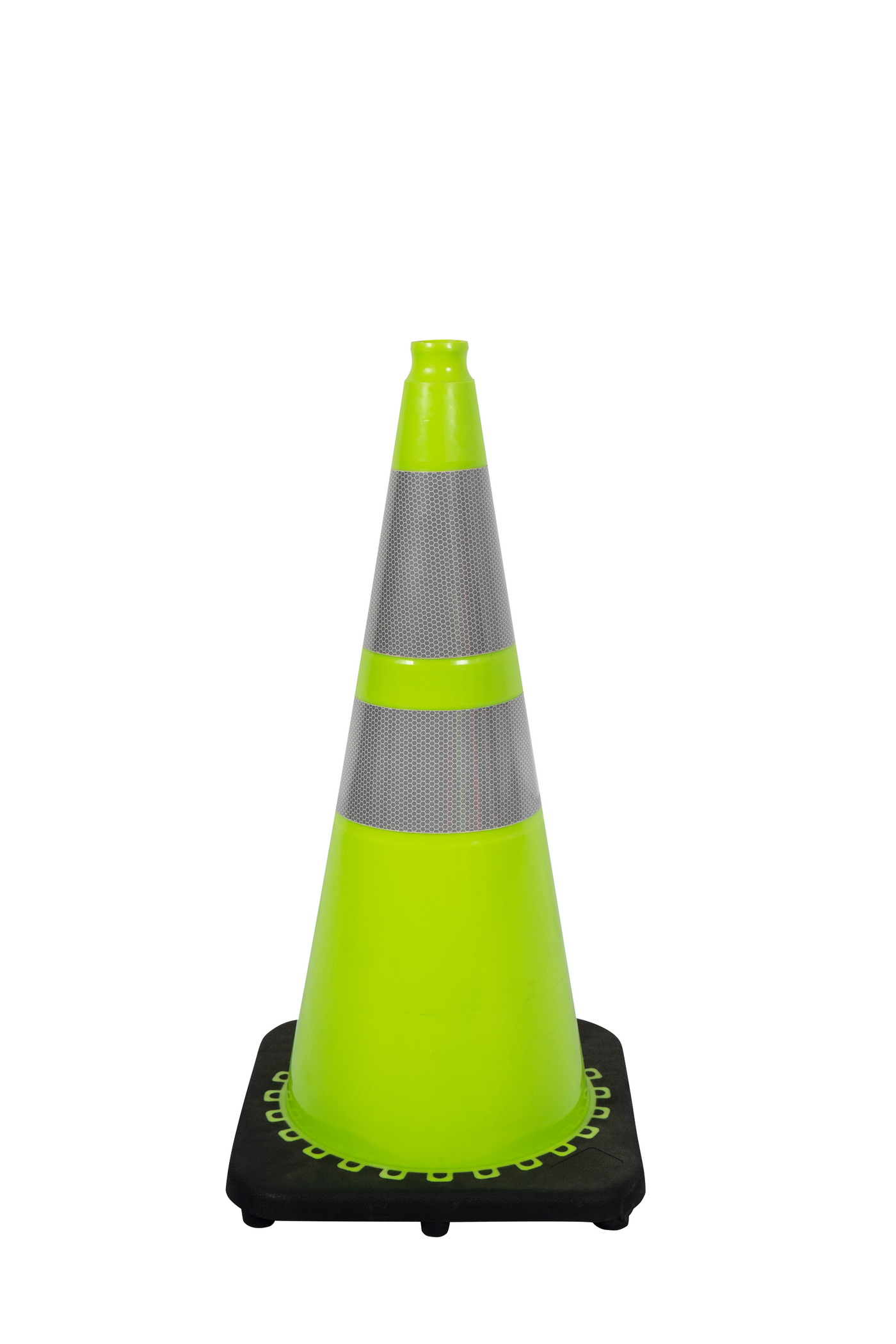 28” North American Style PVC Traffic Cone Green Color With Heavy-duty Black Base