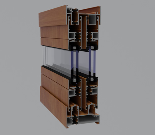 0010402wooden color aluminum profile