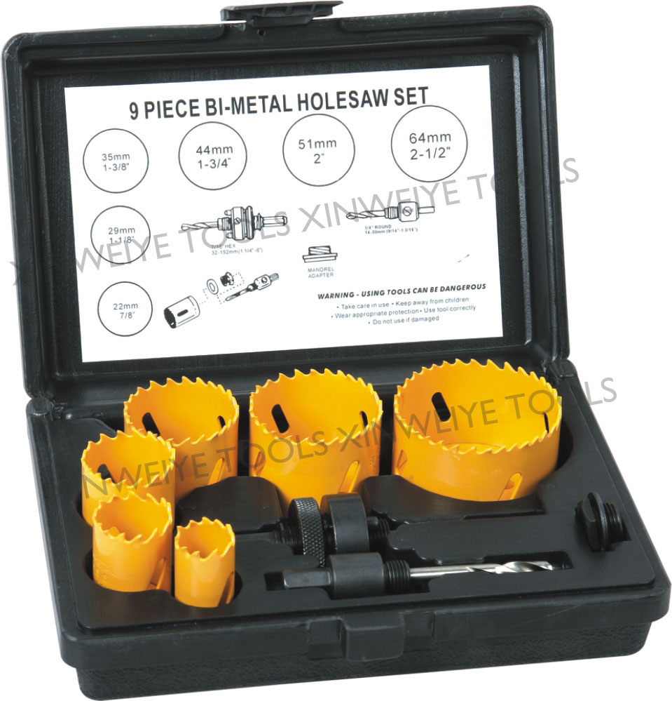 9PC BI METAL HOLE SAW SET(Electrician)