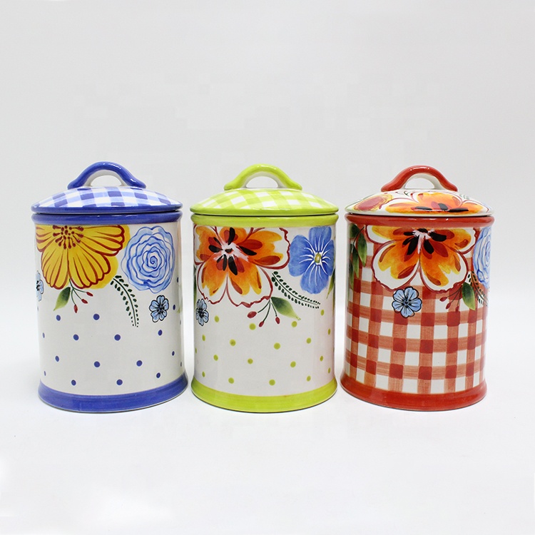 Ceramic Canisters Set of 3