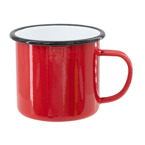 12 oz. Colored Enamel Mugs w/ Black Rim