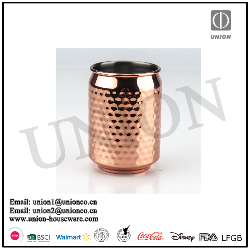 304 Stainless Steel 400ml Cocktail Cola Cup Customized Copper Moscow Mule Mug For Travel