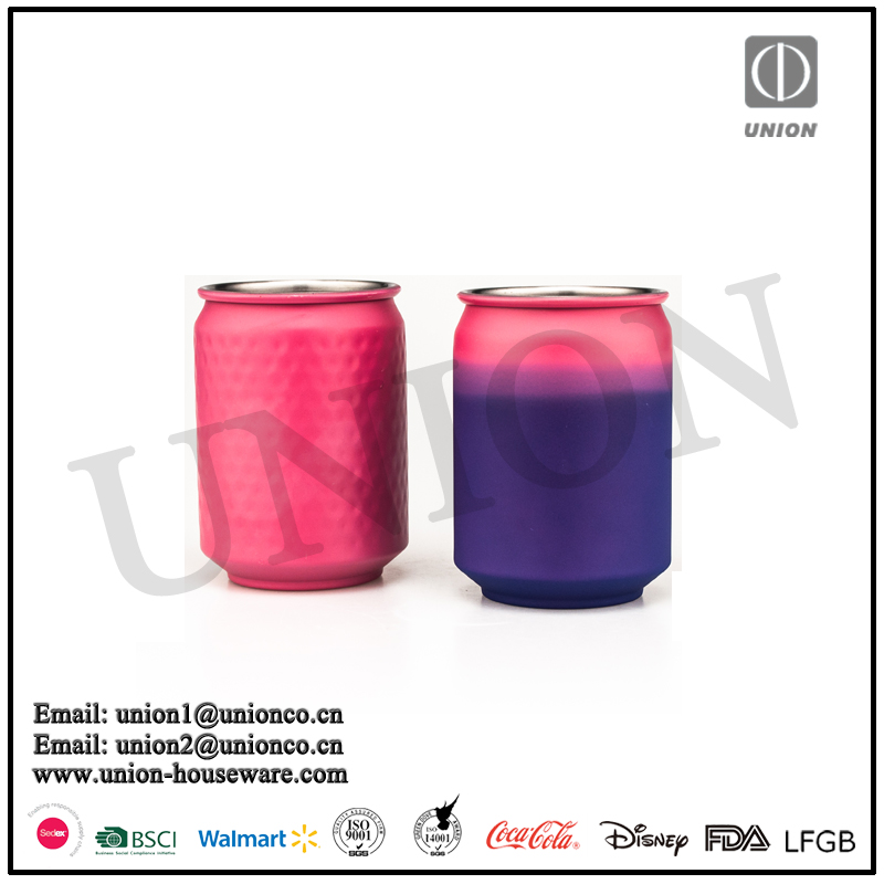 304 Stainless Steel 400ml Cocktail Cola Cup Customized Copper Moscow Mule Mug For Travel with hammered and changed the color