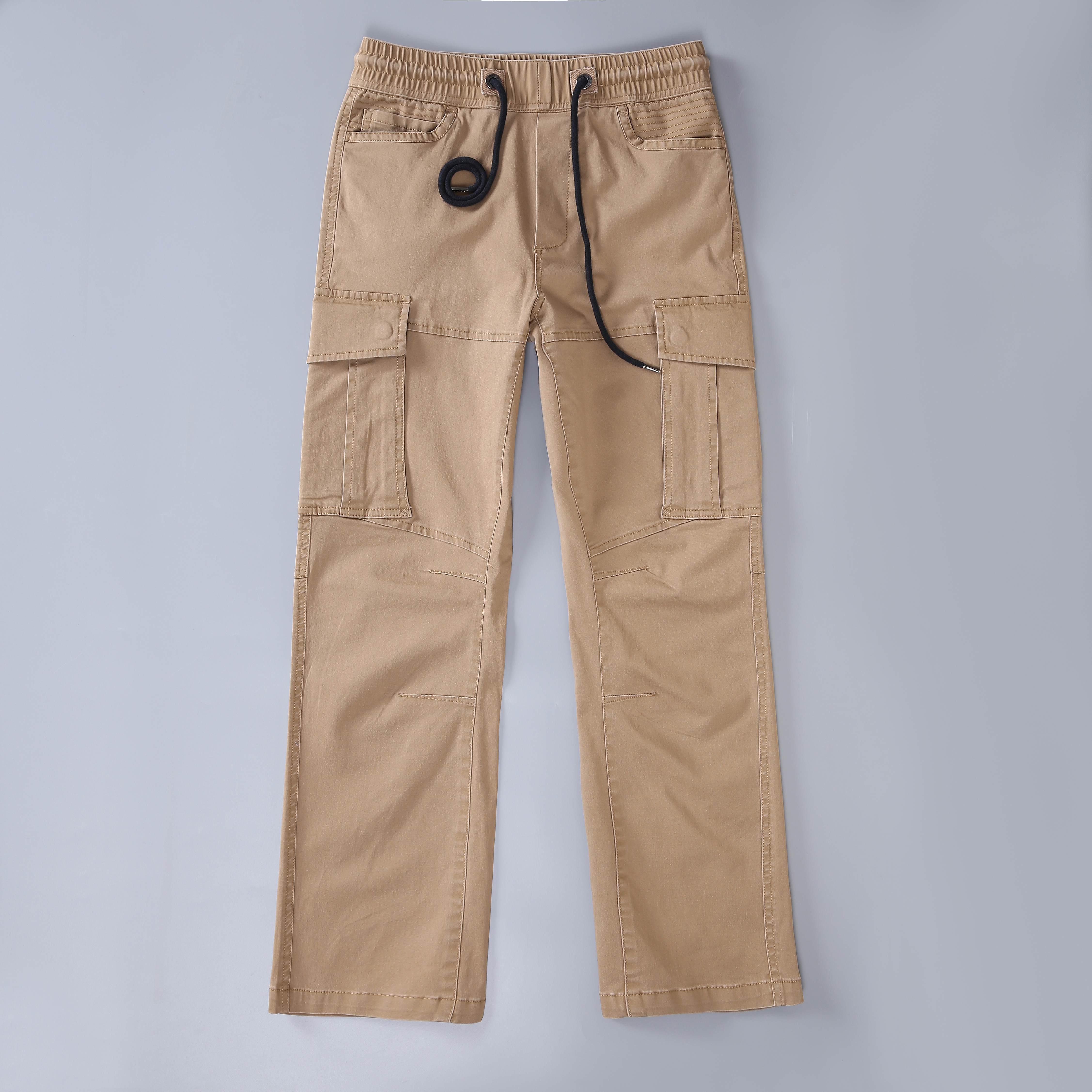 Men's elastic waist drawstring cargo pants