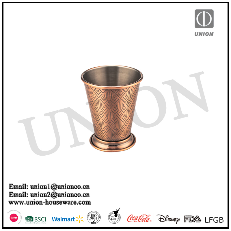 14oz 18/8 mint julep stainless steel with etch logo