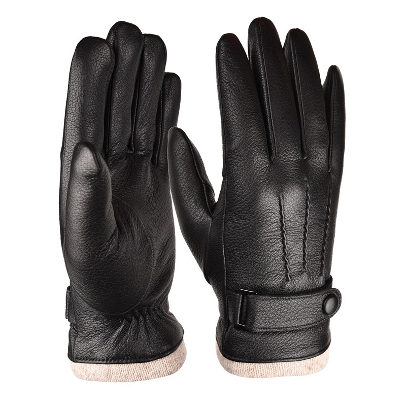 Touch screen leather glove
