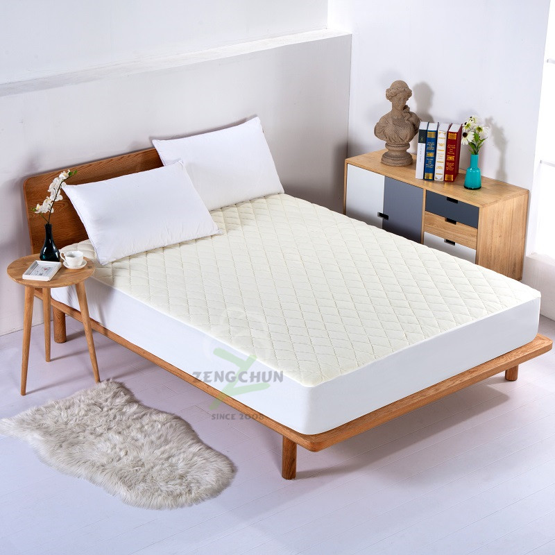 BAMBOO TERRY QUILTED MATTRESS PAD Quilted Bed Pads Quilted Heated Mattress Pad Quilted Topper