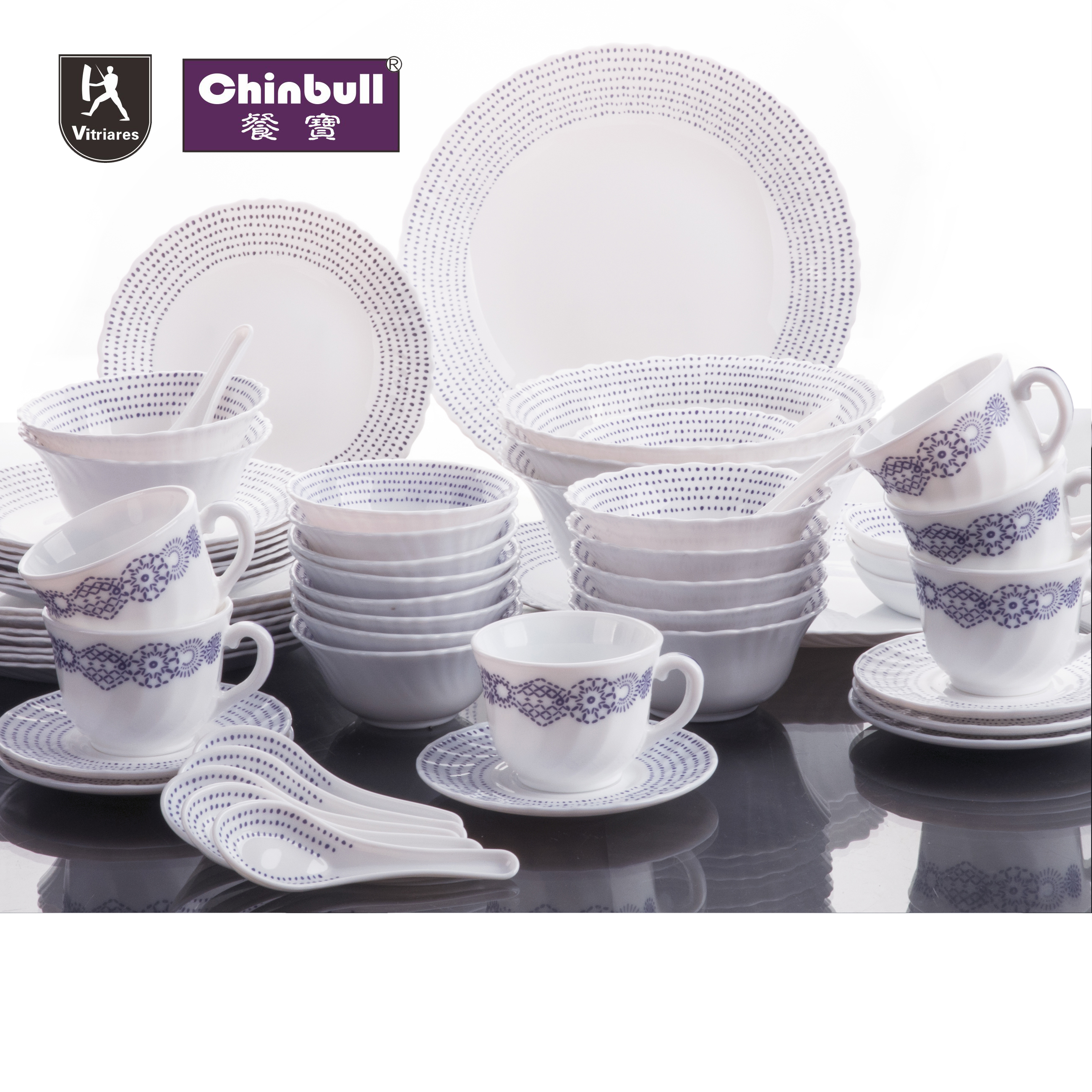 59pcs dinner set(opal glassware）
