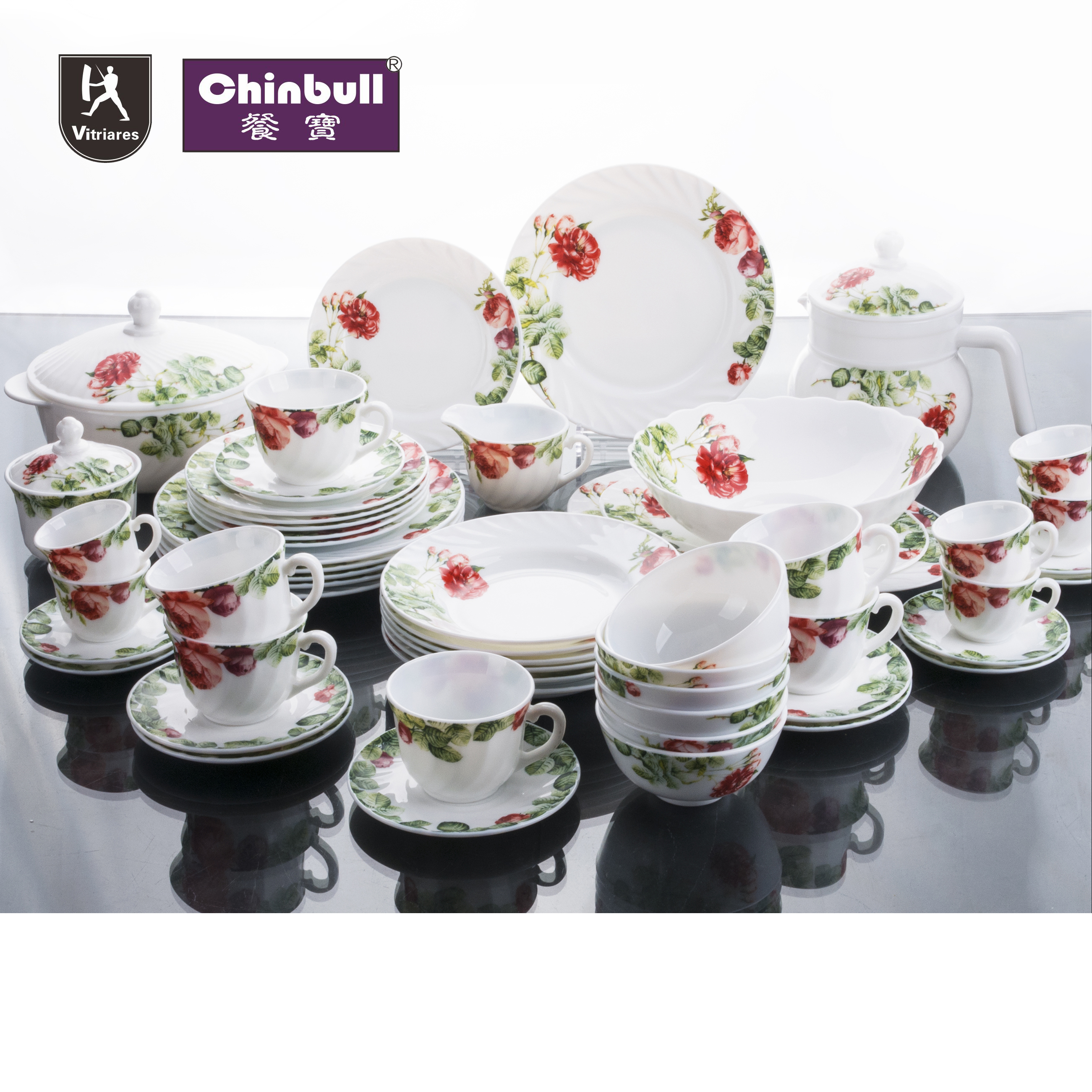 58pcs dinner set (opal glassware）