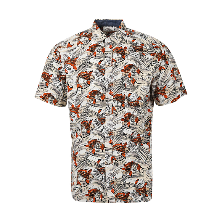 cotton printed hawaiian shirt