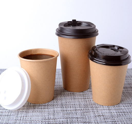 PLA PE paper coffee cups with lids and disposable biodegradable hot drinks double wall coffee paper cups with lid paper cup paper box hamburg box