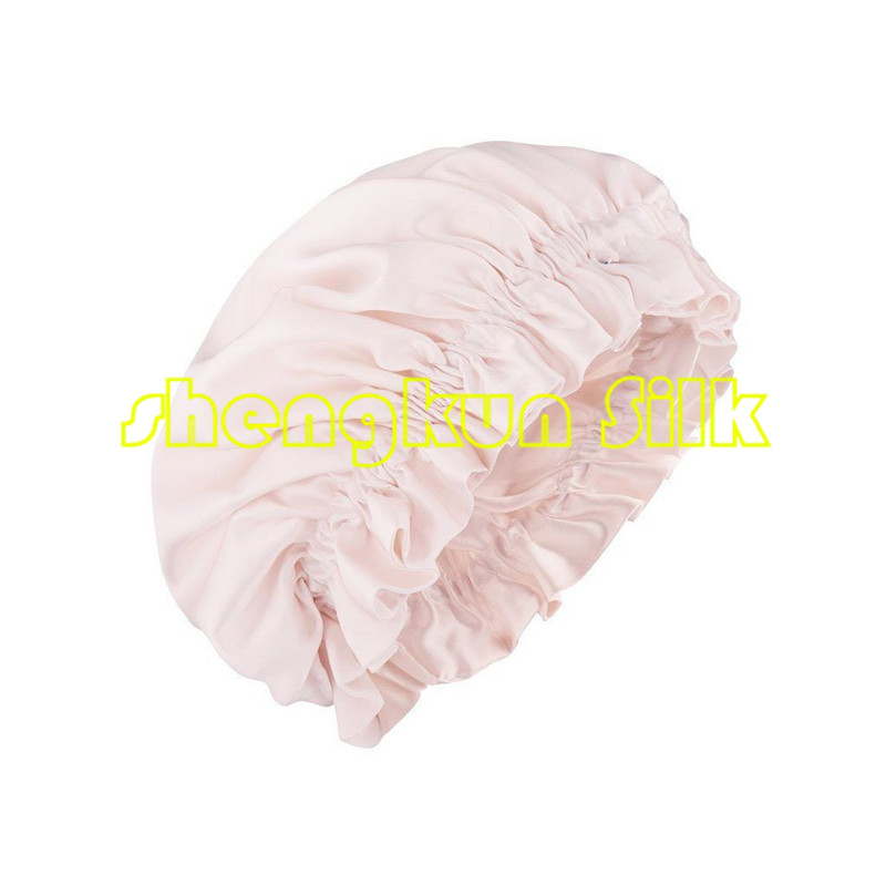 Silk Travel Set 100% Mulberry Charmeuse Pillowcase & Silk Sleep Cap/ Bonnet Light Pink Color in Gift Box