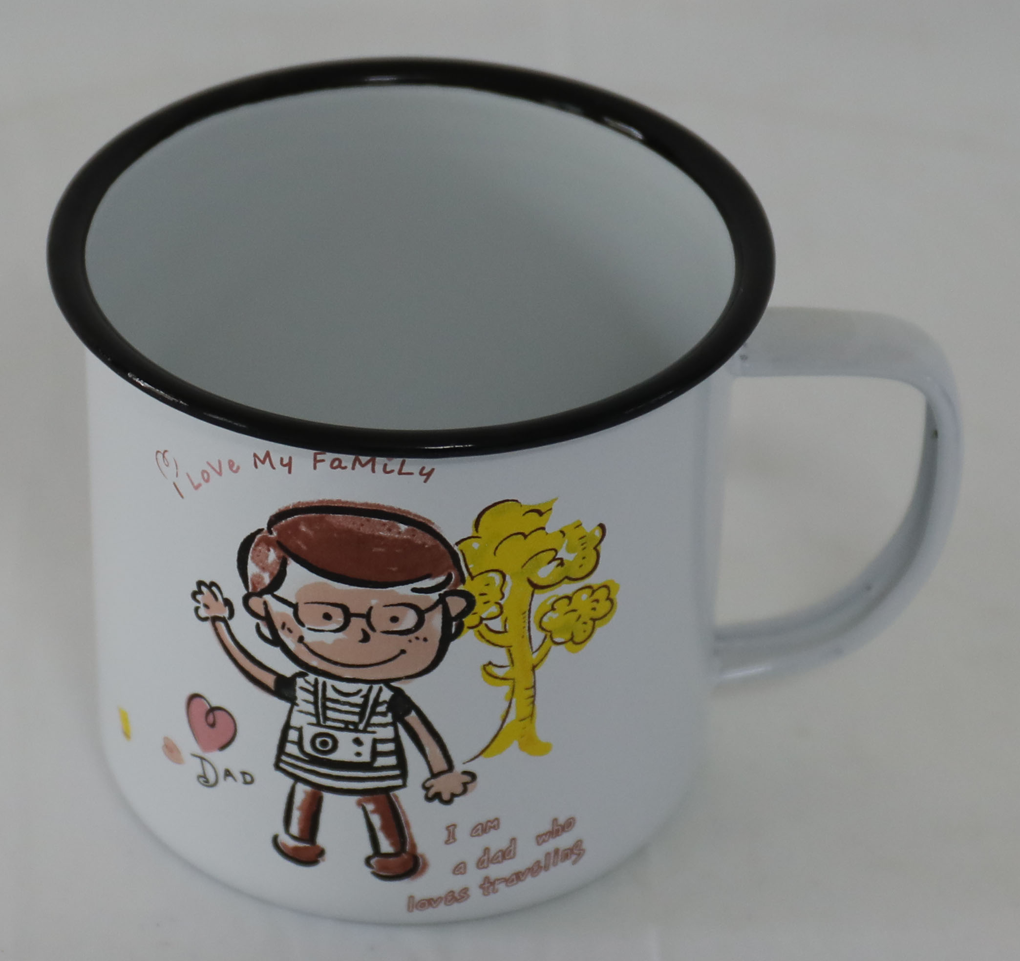 Thick Enamel Mug With Deco.