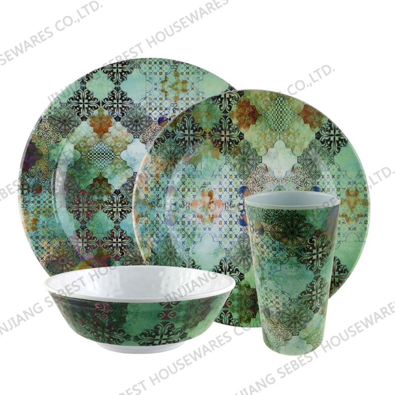 SEBEST green Bubble design melamine tableware SEMD098#07