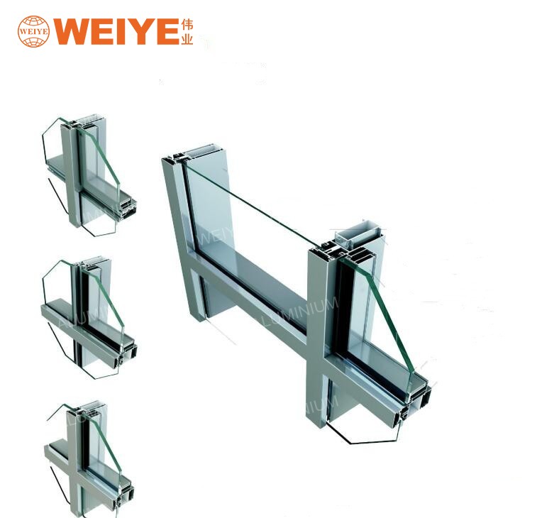 (60)140 Visible sigle glass curtain wall profile