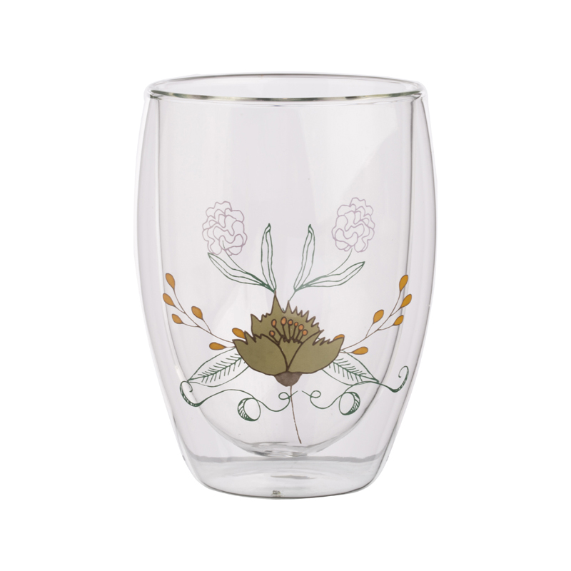 Clear Double Wall glass with decal