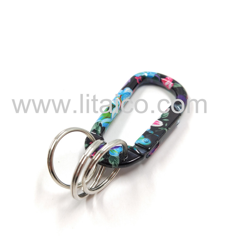 Floral metal climbing key chain