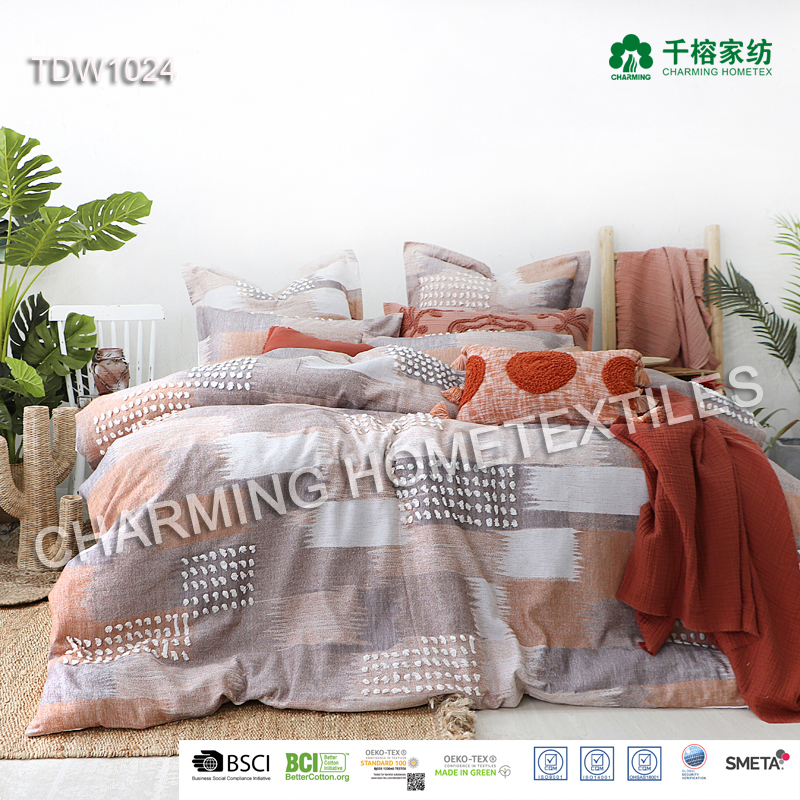 TDW1024 clipped cotton jacquard bed linen