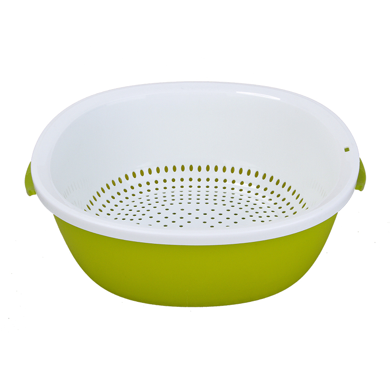 2 bowls plastic soak and drain strainer trickling sifter fruit colander for washing veggies & fruits and draining pasta